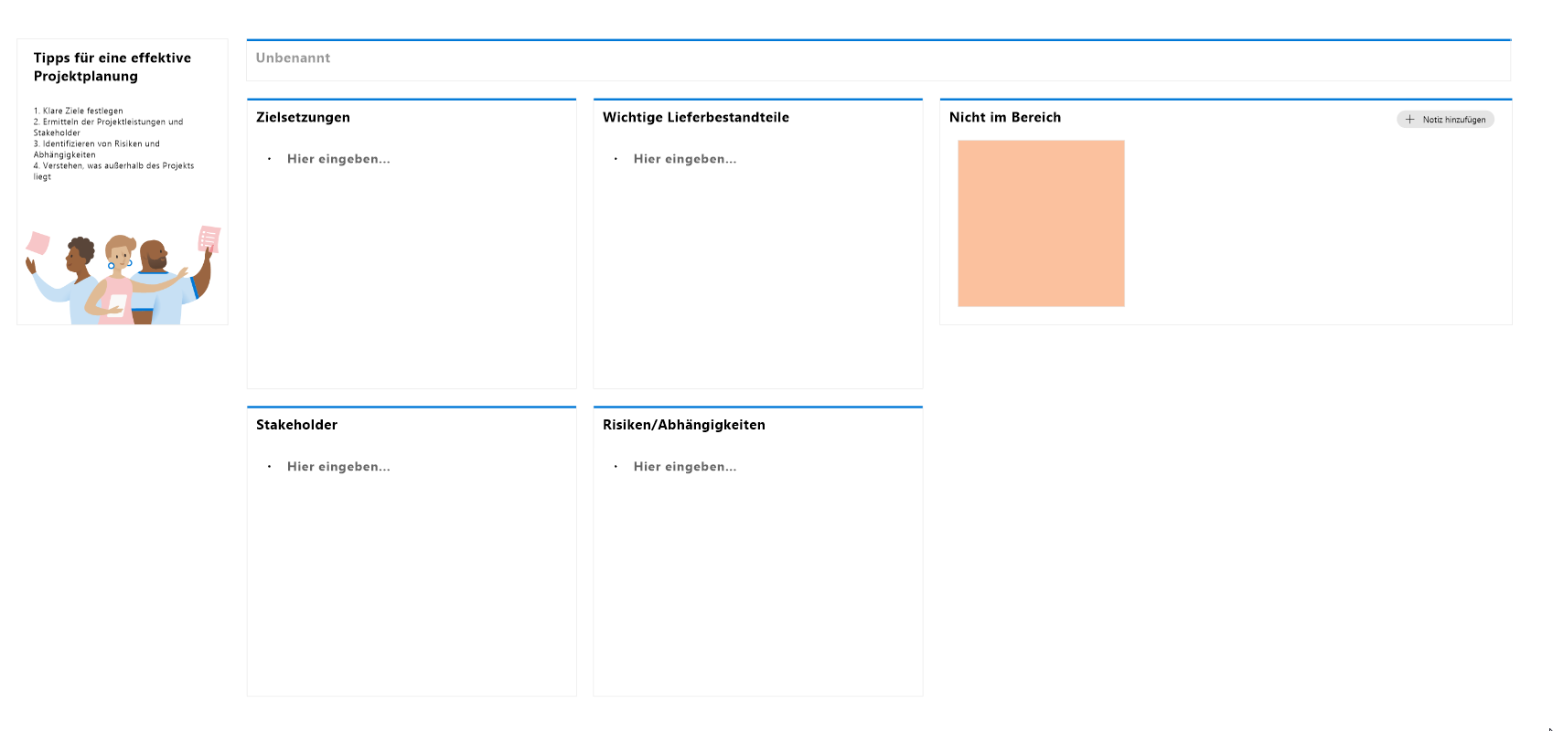 Vorlage Projektplanung für Remote Workshops