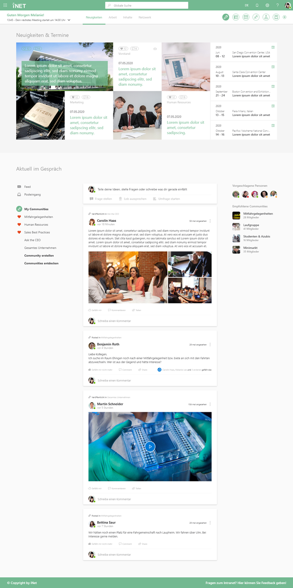 Intranet-Portal mit community- und social-Features