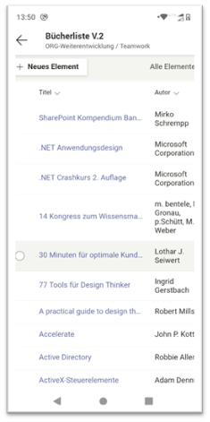 Lists funktioniert auch in der mobilen App