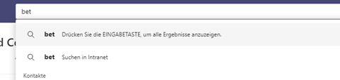 Suche in MS Teams