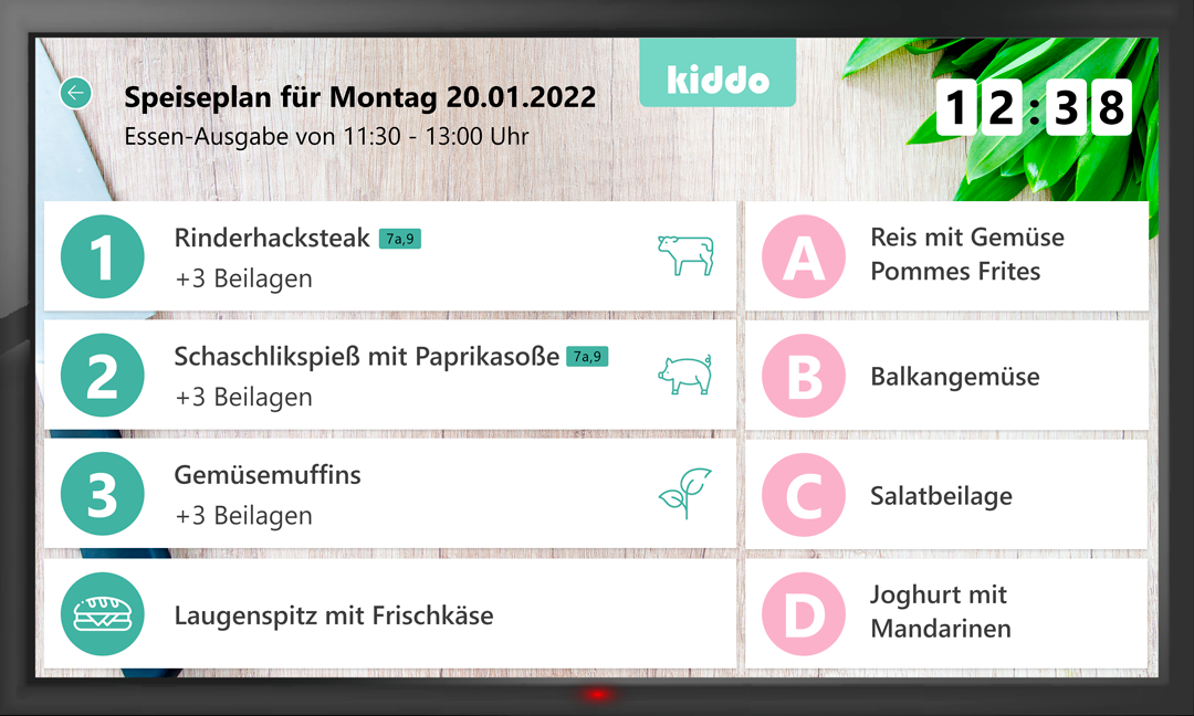 digitale-Infotafe-Speiseplan