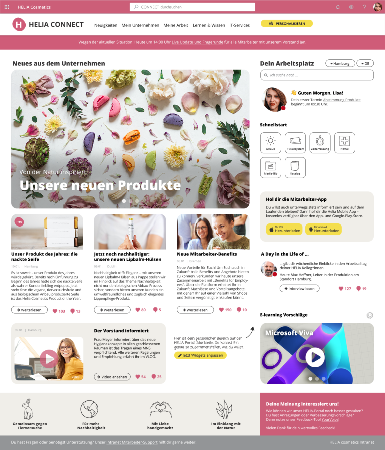 HELIA-Intranet und Mitarbeiter-App