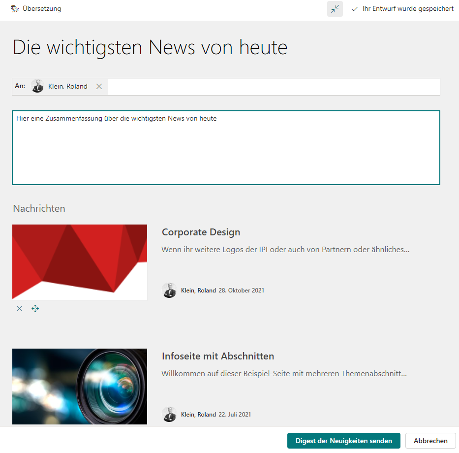 Digest-Mail in SharePoint erstellen: Eine Möglichkeit für die interne Krisenkommunikation