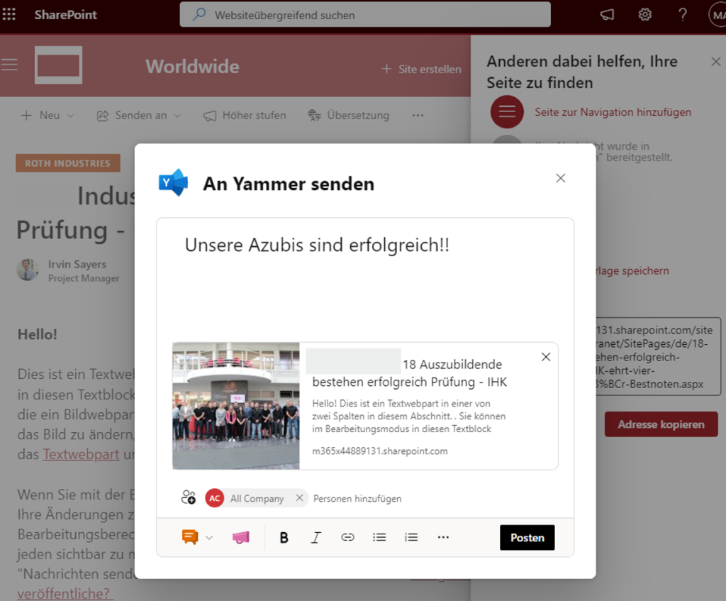 SharePoint Artikel in Viva Engage: Eine Möglichkeit für die interne Krisenkommunikation