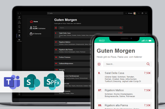 Kantinen-App mit MS-Teams