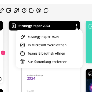 Knowledge-Board in Microsoft Teams - Menü