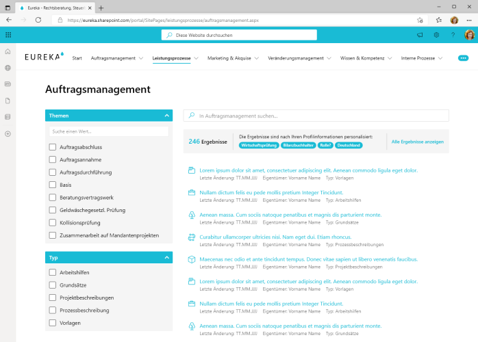 Integriertes Management-System: Suche